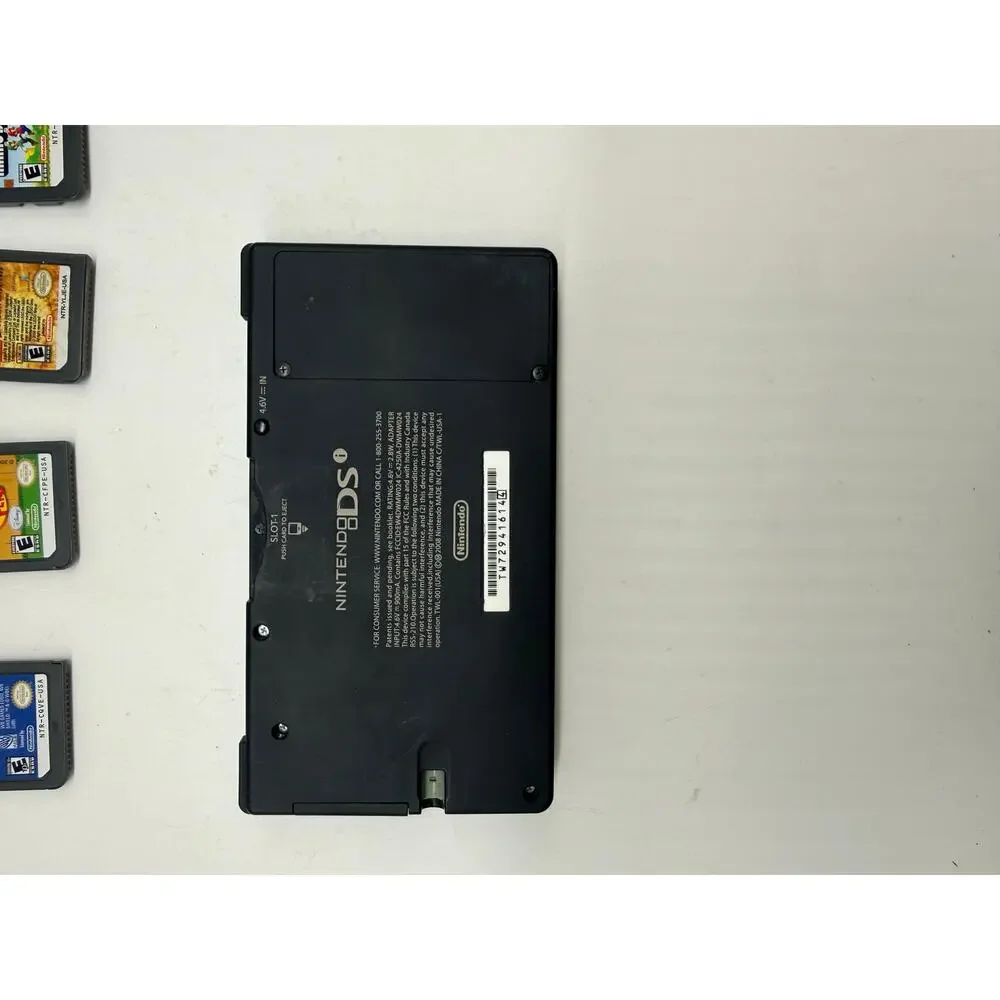 Nintendo DS Black w/ Games Travel Case Charger NO Stylus